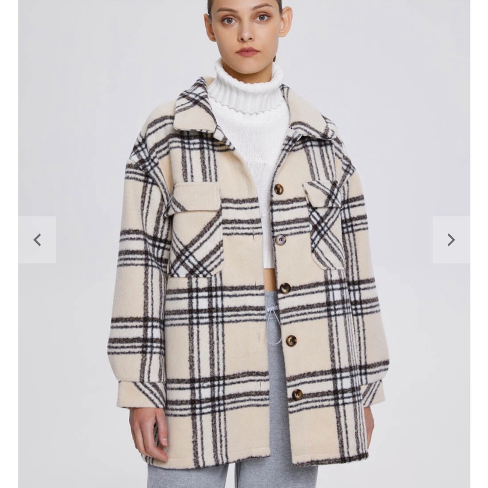 Plaid Button up Oversized Coat